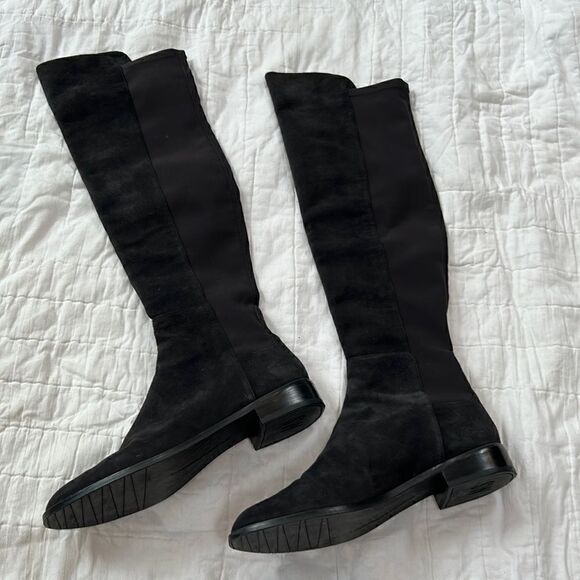Stuart Weitzman Reddy 5050 Suede Over-The-Knee Boots, Black size 6.5 women EUC - Picture 2 of 8